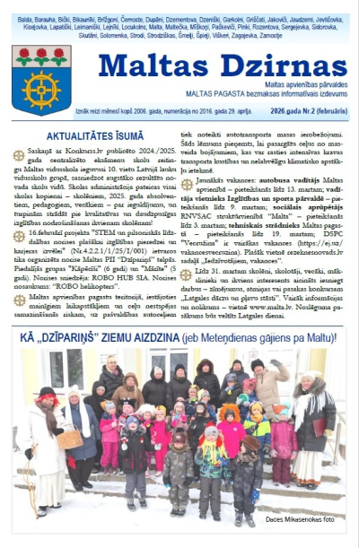 Informatīvā izdevuma "Maltas Dzirnas" februāra numurs
