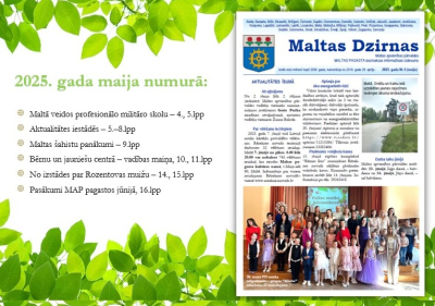 Informatīvā izdevuma "Maltas Dzirnas" maija numurs