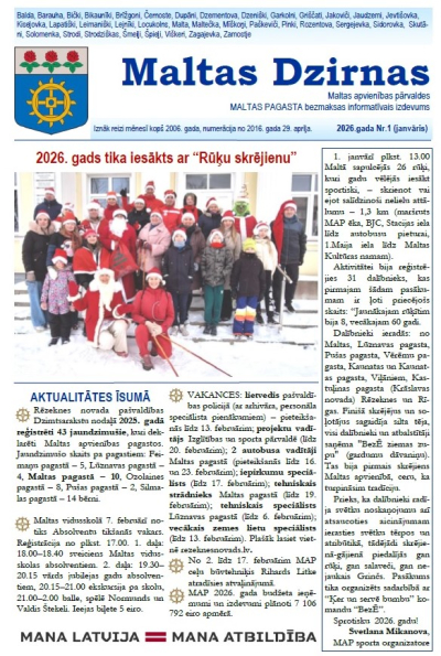 Informatīvā izdevuma "Maltas Dzirnas" janvāra numurs