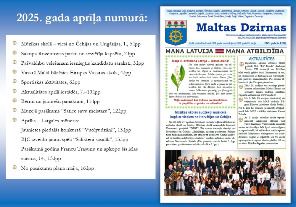Informatīvā izdevuma &quot;Maltas Dzirnas&quot; aprīļa numurs