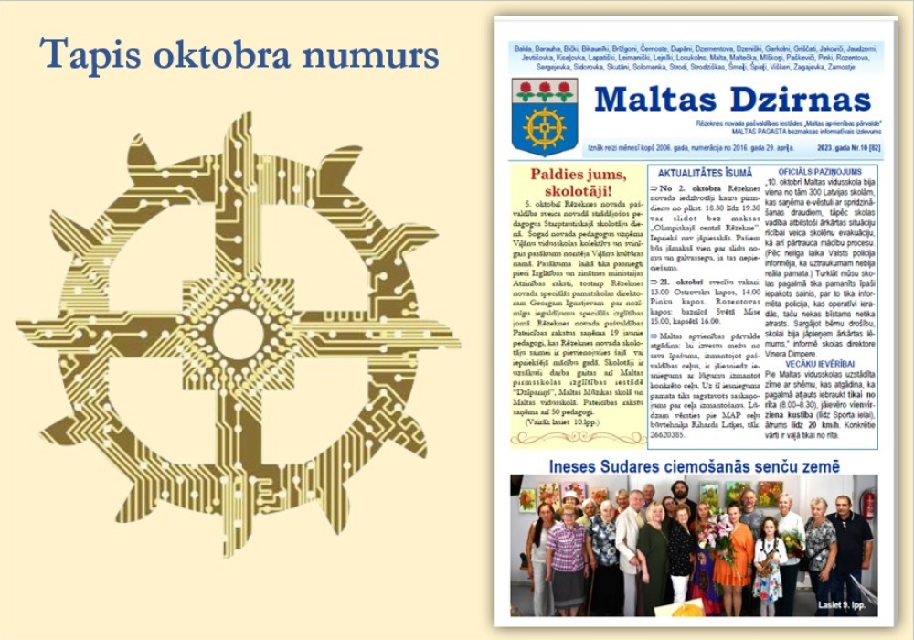 Informatīvā izdevuma &quot;Maltas Dzirnas&quot; oktobra numurs