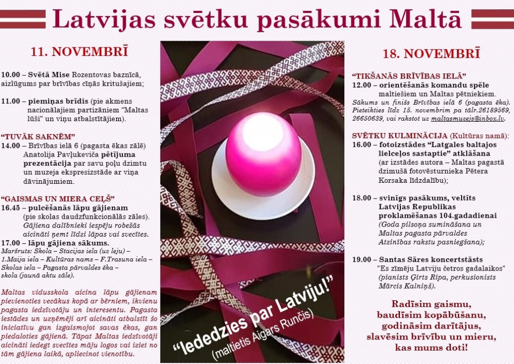 Novembra svētku pasākumi Maltā